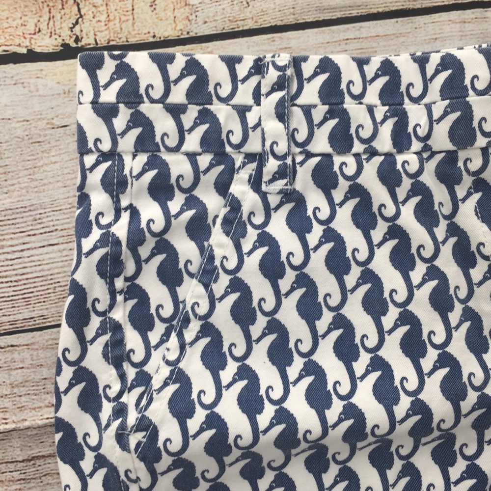 **SOLD**J. CREW Seahorse Print Chino Shorts Sz. 0 - Picture 3 of 7